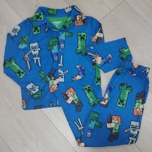 Blue Minecraft Kids Pajamas